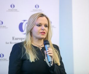 17.04.2018., Zagreb - Konferencija HUP-a i EBRD-a o poticanju poslodavaca na ukljucivanje slabovidnih osoba i invalida na trziste rada. Milka Kosanovic, direktorica odnosa s clanstvom HUP-a. 

Photo: Luka Stanzl/PIXSELL
