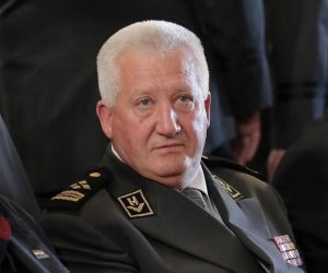17.10.2017., Zagreb - U MORH-u, na Trgu kralja Petra Kresimira odrzana je sredisnja svecanost u povodu obiljezavanja 26. obljetnice Glavnog stozera Oruzanih snaga RH (GS OSRH). Domagoj Domazet Loso, Pavo Miljavac. 
Photo: Tomislav Miletic/PIXSELL