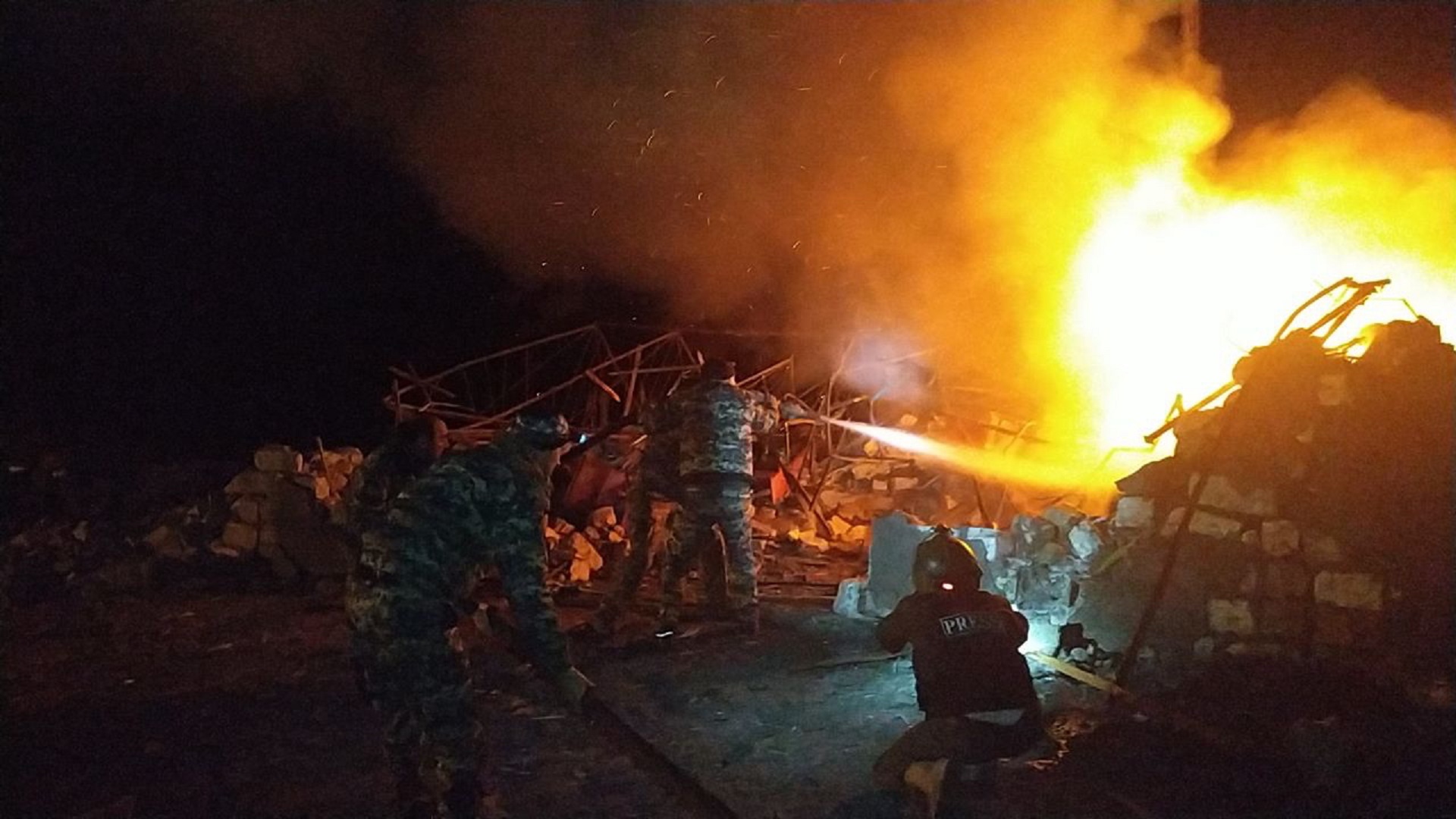 epa08769428 A handout photo made available by the  Armenian Foreign Ministry shows firefighters extinguishing a fire after an Azerbeijani shelling in the city of Stepanakert in the self-proclaimed Nagorno-Karabakh Republic, 23 October 2020. Both sides accuse each other of breaking various ceasefire agreements. Armed clashes erupted on 27 September 2020 in the simmering territorial conflict between Azerbaijan and Armenia over the Nagorno-Karabakh territory along the contact line of the self-proclaimed Nagorno-Karabakh Republic (also known as Artsakh).  EPA/Davit Ghahramanyan / Armenian Foreign Ministry / HANDOUT  HANDOUT EDITORIAL USE ONLY/NO SALES