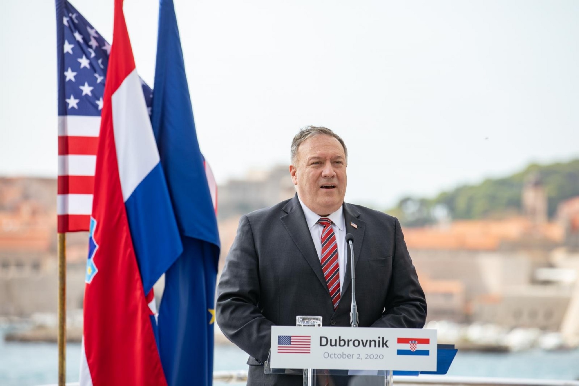 02.10.2020., Hotel Excelsior, Dubrovnik - Susret i sastanak americkog drzavnog tajnika Mike Pompea i premijera Andreja Plenkovica.
Photo: Grgo Jelavic/PIXSELL
