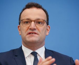 epa08762343 (FILE) - German Health Minister Jens Spahn speaks during a press conference at the house of the federal press conference (Haus der Bundespressekonferenz) in Berlin, Germany, 23 September 2020 (reissued 21 October 2020). According to the German Health Ministry, Spahn has tested positive for coronavirus.  EPA/CLEMENS BILAN