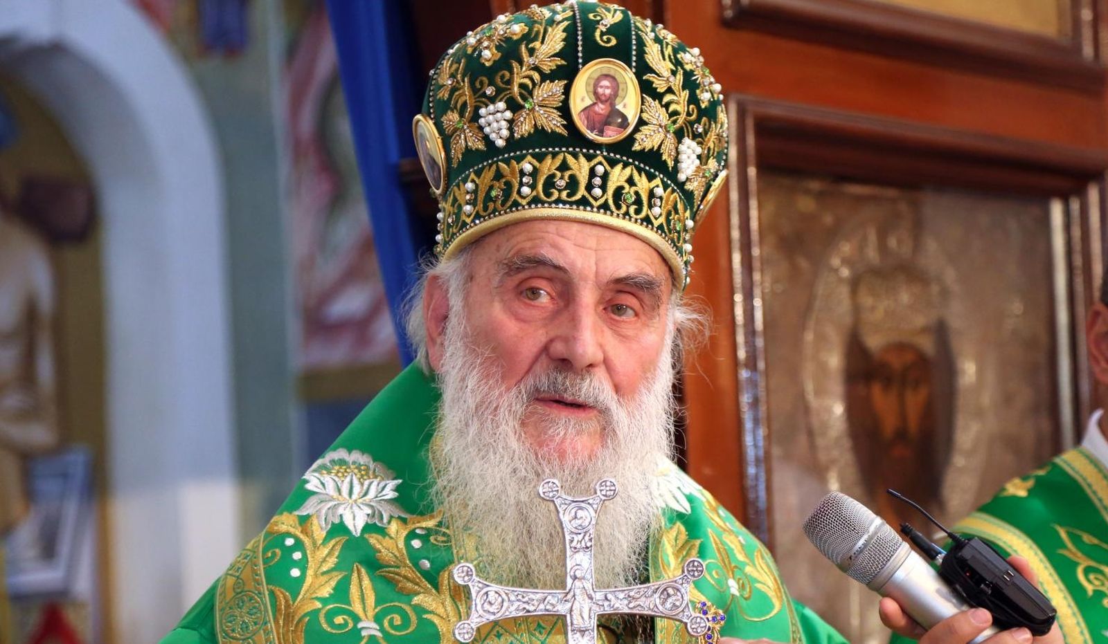 01.10.2017., Sibenik - U sabornoj crkvi Uspenja Presvete Bogorodice Njegova Svetost patrijarh srpski g. Irinej sluzio je svetu liturgiju s cinom arhijerejske hirotonije i ustolicenja novoizabranog episkopa dalmatinskog g. Nikodima Kosovica. Njegova Svetost patrijarh srpski g. Irinej Gavrilovic.
Photo: Dusko Jaramaz/PIXSELL