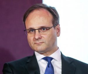 04.06.2019., Zagreb, hotel Westin - Konferencija Hrvatsku kakvu trebamo - Novi imidz Hrvatske. Panel diskusija: Kako komuniciramo sa svijetom, a kako bismo trebali? Sudionici: Andreja Metelko-Zgombic - drzavna tajnica pri ministarstvu vanjskih i europskih poslova, Zvonimir Frka Petesic- predstojnik ureda predsjednika Vlade, Davor Bruketa - dizajner, Dubravka Sincic Coric - voditeljica Radne skupine Predsjednice za razvoj identiteta i brenda RH, Marin Pucar - Podravka, Boris Ljubicic - dizajner, Bojan Jerbic - profesor na Fakultetu strojarstva i brodogradnje. 
Moderatori: Mislav Simatovic i Bozo Skoko.
Photo: Igor Kralj/PIXSELL