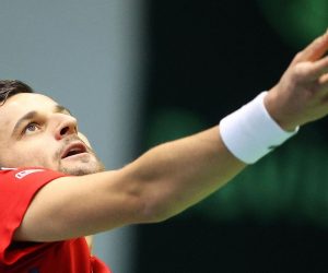07.03.2020., Dom Sportova, Zagreb - Davis Cup, kvalifikacije, Hrvatska - Indija, parovi. Mate Pavic, Franko Skugor - Rohan Bopanna, Leander Paes. 
Photo: Goran Stanzl/PIXSELL