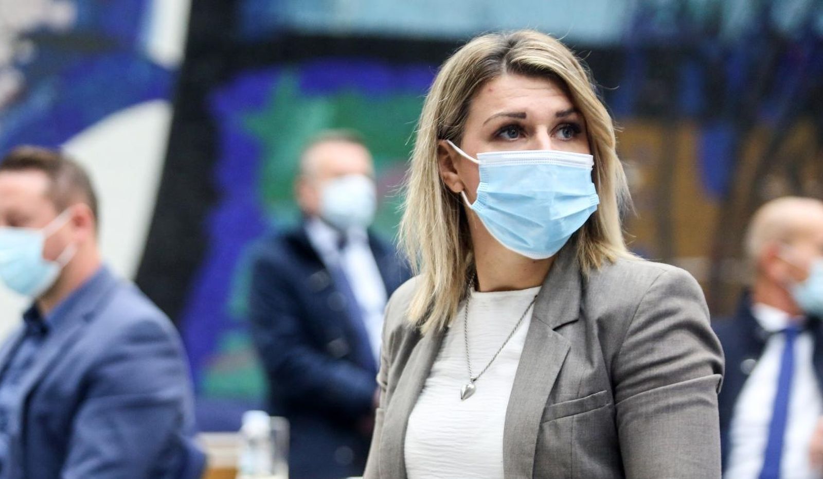 12.10.2020., Zagreb, - Potpisivanje ugovora za sufinanciranje izgradnje, gradjevinskog zahvata i opremanja sportskih gradjevina. Ministrica Nikolina Brnjac. Photo: Marin Tironi/PIXSELL