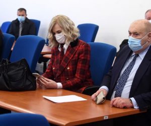 13.11.2020., Zagreb - Na ponovljenom sudjenju u aferi Fimi medija na Zupanijskom sudu danas se odrzala presuda Ivi Sanaderu, Branki Pavosevic, Ratku Maceku, Mladenu Barisicu. Jadranka Slokovic, Cedo Prodanovic
Photo: Marko Lukunic/PIXSELL