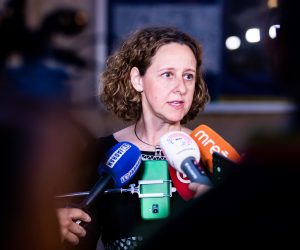 14.07.2020., Split - Svecano otvorenje 66. Splitskog ljeta na Peristilu. 
Ministrica kulture Nina Obuljen Korzinek
Photo: Milan Sabic/PIXSELL