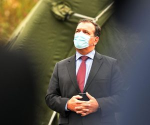 14.11.2020., Varazdin - Ministar zdravstva Vili Beros posjetio Opcu bolnicu Varazdin i obisao satore. Photo: Vjeran Zganec Rogulja/PIXSELL