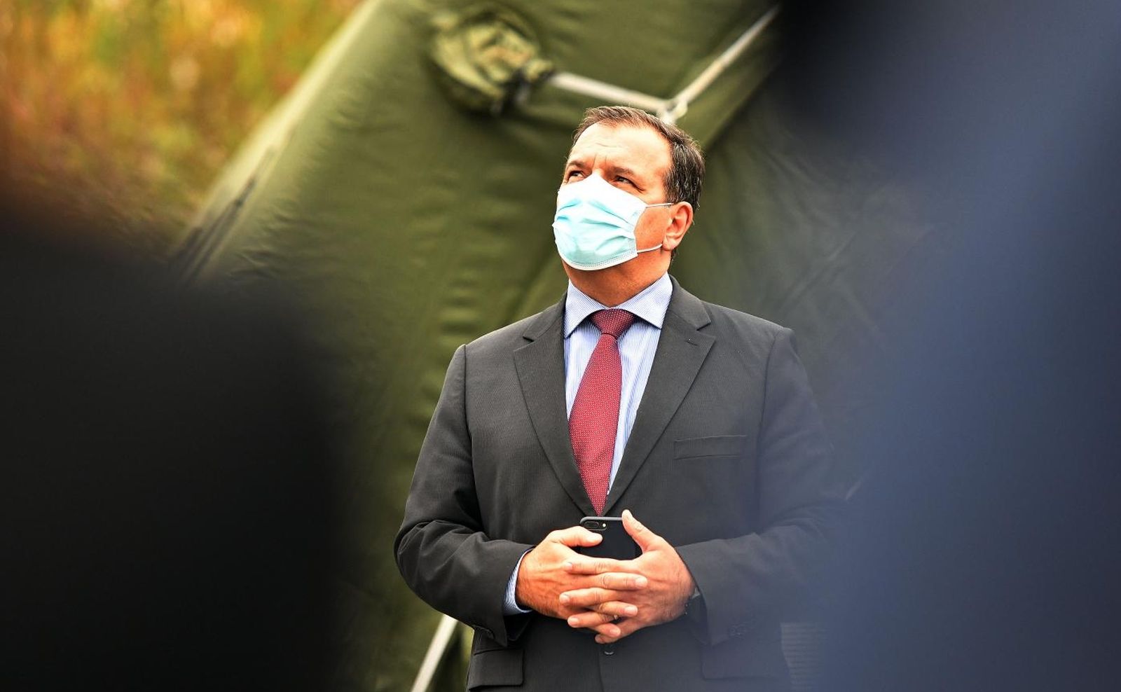 14.11.2020., Varazdin - Ministar zdravstva Vili Beros posjetio Opcu bolnicu Varazdin i obisao satore. Photo: Vjeran Zganec Rogulja/PIXSELL