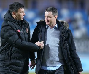 16.02.2019., Zagreb - Gradski stadion, Velika Gorica - Hrvatski Telekom Prva liga, 21. kolo, HNK Gorica - NK Inter Zapresic. Sergej Jakirovic, Samir Toplak. 
Photo: Luka Stanzl/PIXSELL