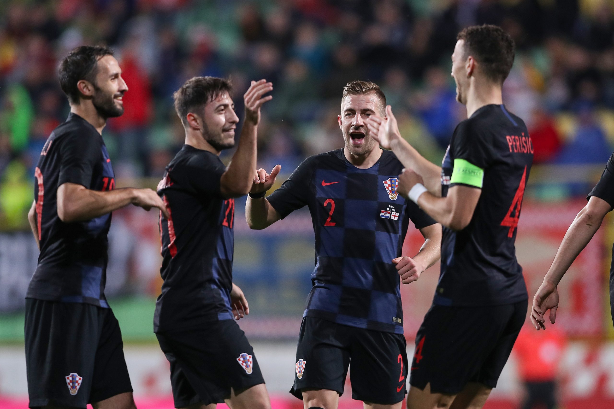 19.11.2019., Stadion Aldo Drosina, Pula - Prijateljska nogometna utakmica, Hrvatska - Gruzija. Ivan Perisic, Josip Juranovic, Dario Melnjak


Photo: Luka Stanzl/PIXSELL