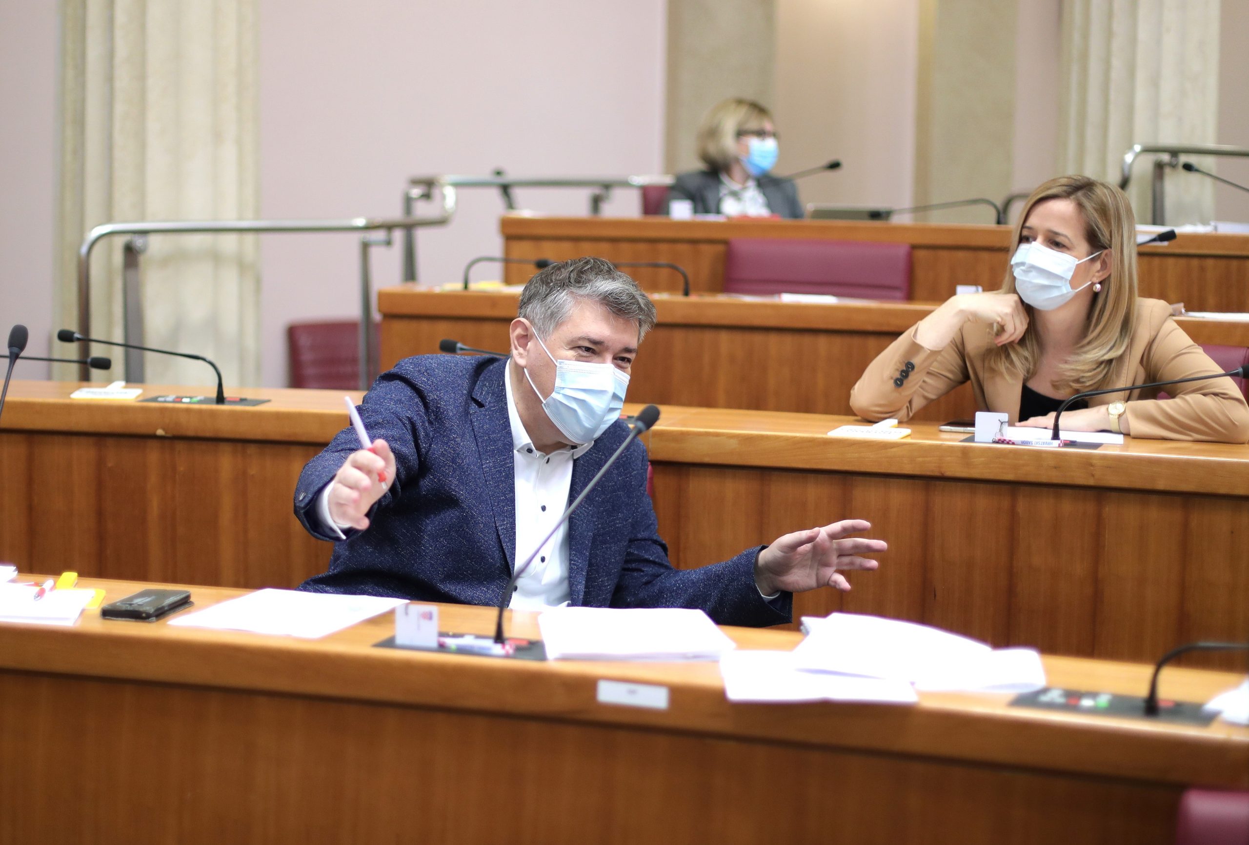 19.11.2020., Zagreb - Sabor RH. Nastavak 4. sjednice Hrvatskog sabora. Boris Lalovac, Mirela Ahmetovic. Photo: Sanjin Strukic/PIXSELL