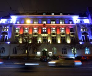 21.12.2016., Zagreb - Hrvatska gospodarska komora u bojama Njemacke i Ruske zbog tragedija koje su se dogodile prije par dana. 
Photo: Marko Lukunic/PIXSELL