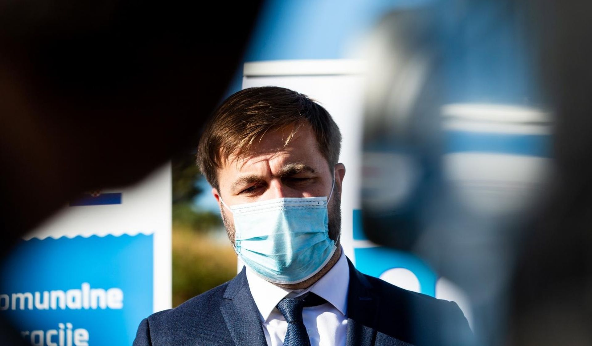 23.10.2020., Kastel Stafilic - Poceli radovi na izgradnji vodovodne i kanalizacijske mreze u Kastel Stafilicu. ministar gospodarstva i odrzivog razvoja Tomislav Coric Photo: Milan Sabic/PIXSELL