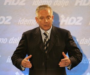 25.11.2007., Zagreb - Clanovi i simpatizeri HDZ-a izborne rezultate pratili su u izbornom stozeru koji je bio smjesten u muzeju Mimara. 
Ivo Sanader.
Photo: Jurica Galoic/PIXSELL