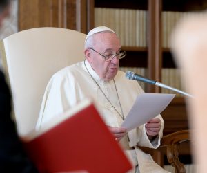 Pope FrancisPope Francis delivers his weekly general audience Pope FrancisPope Francis delivers his weekly general audience from the library in the Apostolic Palace at the Vatican, November 11, 2020. Vatican Media/Handout via REUTERS ATTENTION EDITORS - THIS IMAGE HAS BEEN SUPPLIED BY A THIRD PARTY. VATICAN MEDIA