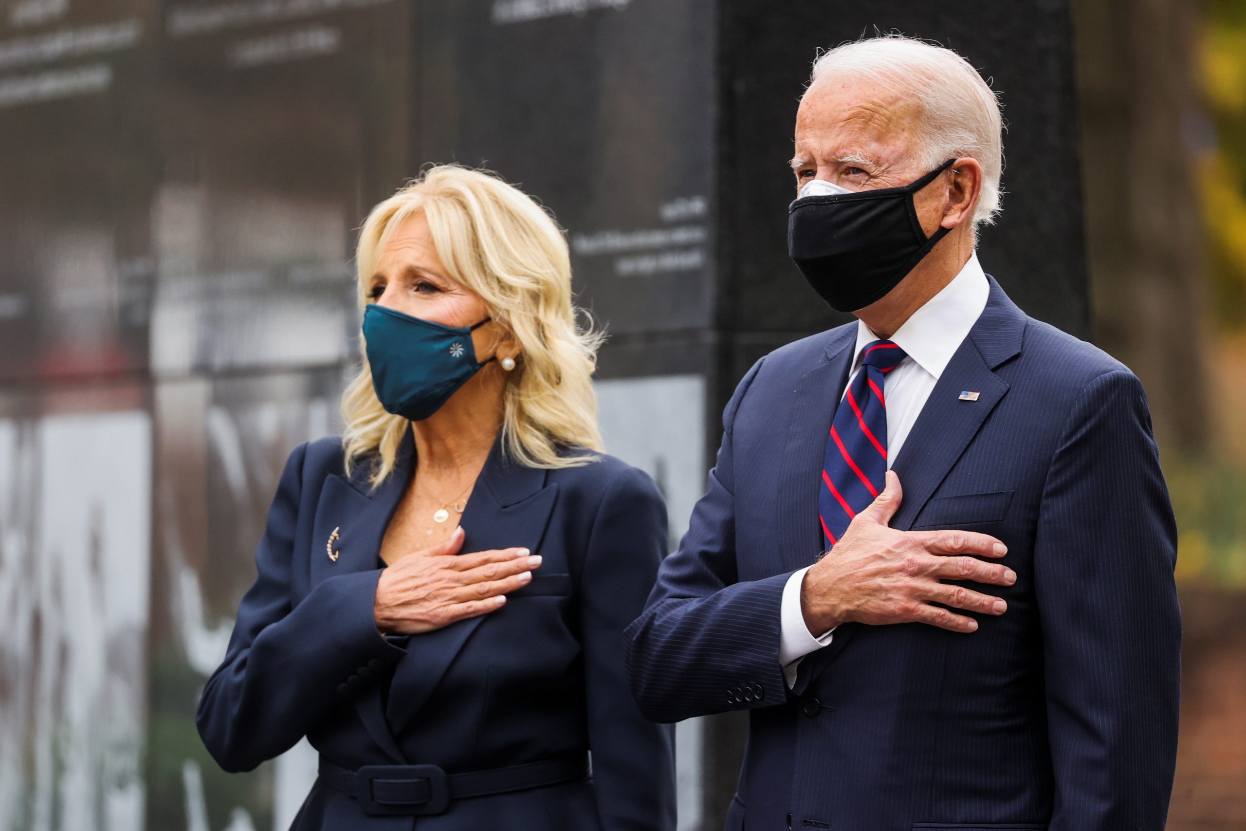 U.S. President-elect Joe Biden attends a Veterans Day observance in Philadelphia, Pennsylvania U.S. President-elect Joe Biden, accompanied by his wife Jill, attends a Veterans Day observance in Philadelphia, Pennsylvania, U.S., November 11, 2020. REUTERS/Jonathan Ernst JONATHAN ERNST