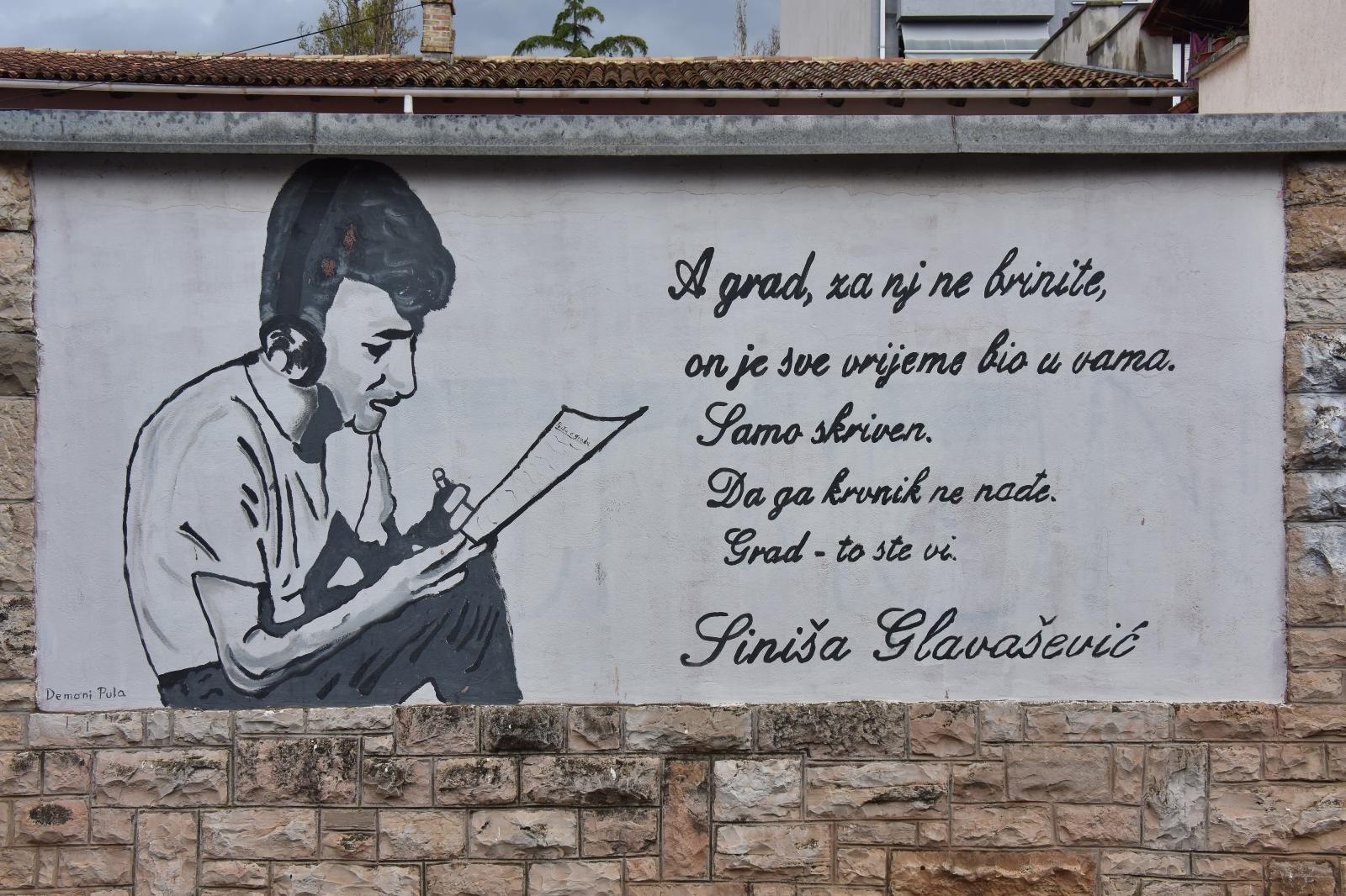 11.11.2019., Pula - Grafit posvecen Vukovaru u Vukovarskoj ulici. Photo: Dusko Marusic/PIXSELL