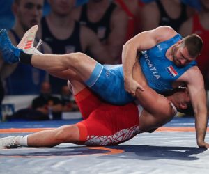08.11.2020., Dom sportova, Dvorana II, Zagreb - UWW Grand Prix Zagreb Open 2020. medjunarodni turnir u hrvanju grcko-rimskim stilom. Finalna borba u kategoriji 130kg, Marko Koscevic, Hrvatska - Riza Kayaalp, Turska.
Photo: Luka Stanzl/PIXSELL