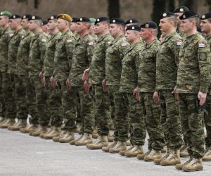 06.03.2020., Zagreb - U vojarni Pukovnik Marko Zivkovic na Plesu odrzan je svecani ispracaj 12. hrvatskog kontingenta (HRVCON) u misiju potpore miru Resolute Support u Afganistan, koji broji 107 pripadnika.
Photo: Borna Filic/PIXSELL