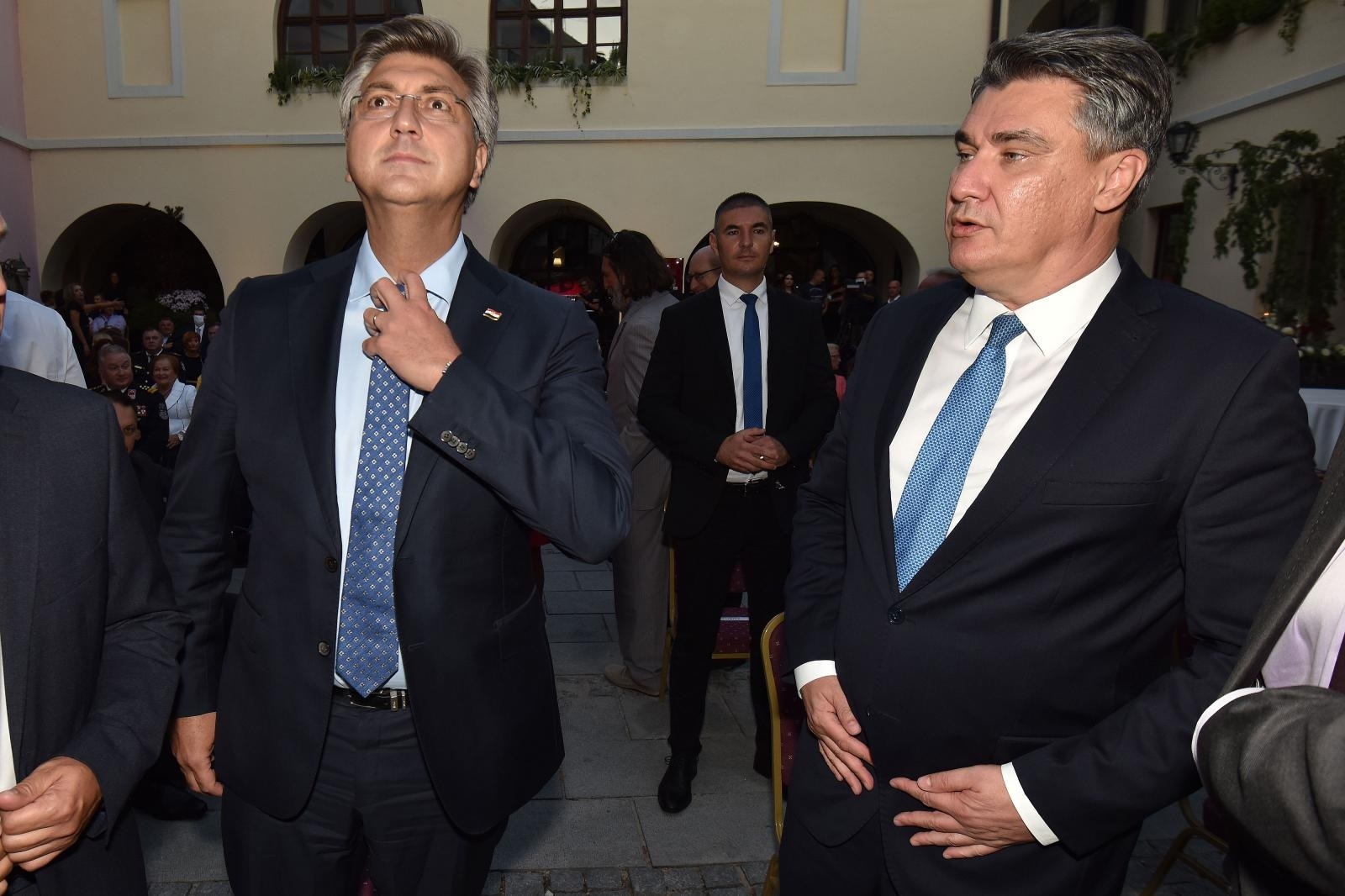08.09.2020., Varazdin - Predsjednik Vlade Andrej Plenkovic i predsjednik RH Zoran Milanovic prisustvovali su svecanoj sjednici Varazdinske zupanije. Photo: Vjeran Zganec Rogulja/PIXSELL