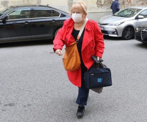 02.11.2020., Zagreb - Prije nastavka sjednice gradske skupstine koja se odrzava na daljinu izjave za medije ispred Stare gradske vijecnice dali su Anka Mrak Taritas i Tomislav Tomasevic. 
Photo: Patrik Macek/PIXSELL