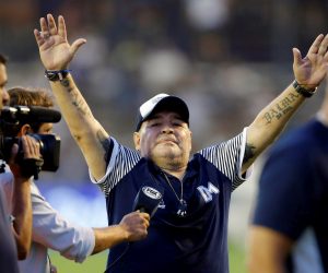 epa08841519 (FILE) - Former Argentinian soccer player Diego Armando Maradona, during a game at the Juan Carmelo Zerilo stadium, in La Plata, Argentina, 09 February 2020 (reissued 25 November 2020). Diego Maradona, 60, passed away on 25 November 2020, according to his friend Matias Morla. According to reports Maradona died after a heart attack.  EPA/Demian Alday Estévez