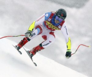 epa08878537 Mauro Caviezel of Switzerland in action during the Men's Super G race at the FIS Alpine Skiing World Cup in Val d'Isere, France, 12 December 2020.  EPA/GUILLAUME HORCAJUELO
