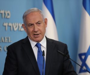 epa08883728 (FILE) - Israeli Prime Minister Benjamin Netanyahu announces a peace agreement to Establish Diplomatic ties between Israel and the United Arab Emirates, at the Prime Minister office in Jerusalem, Israel, 13 August 2020 (reissued 14 December 2020). Israeli media reports on 14 December 2020 state Benjamin Netanyahu, following an epidemiological inquiry, will go into quarantine until Friday, 18 December 2020 after meeting with a verified coronavirus patient. The prime minister underwent corona tests 13 December and 14 December that were found to be negative,  EPA/ABIR SULTAN / POOL *** Local Caption *** 56272312