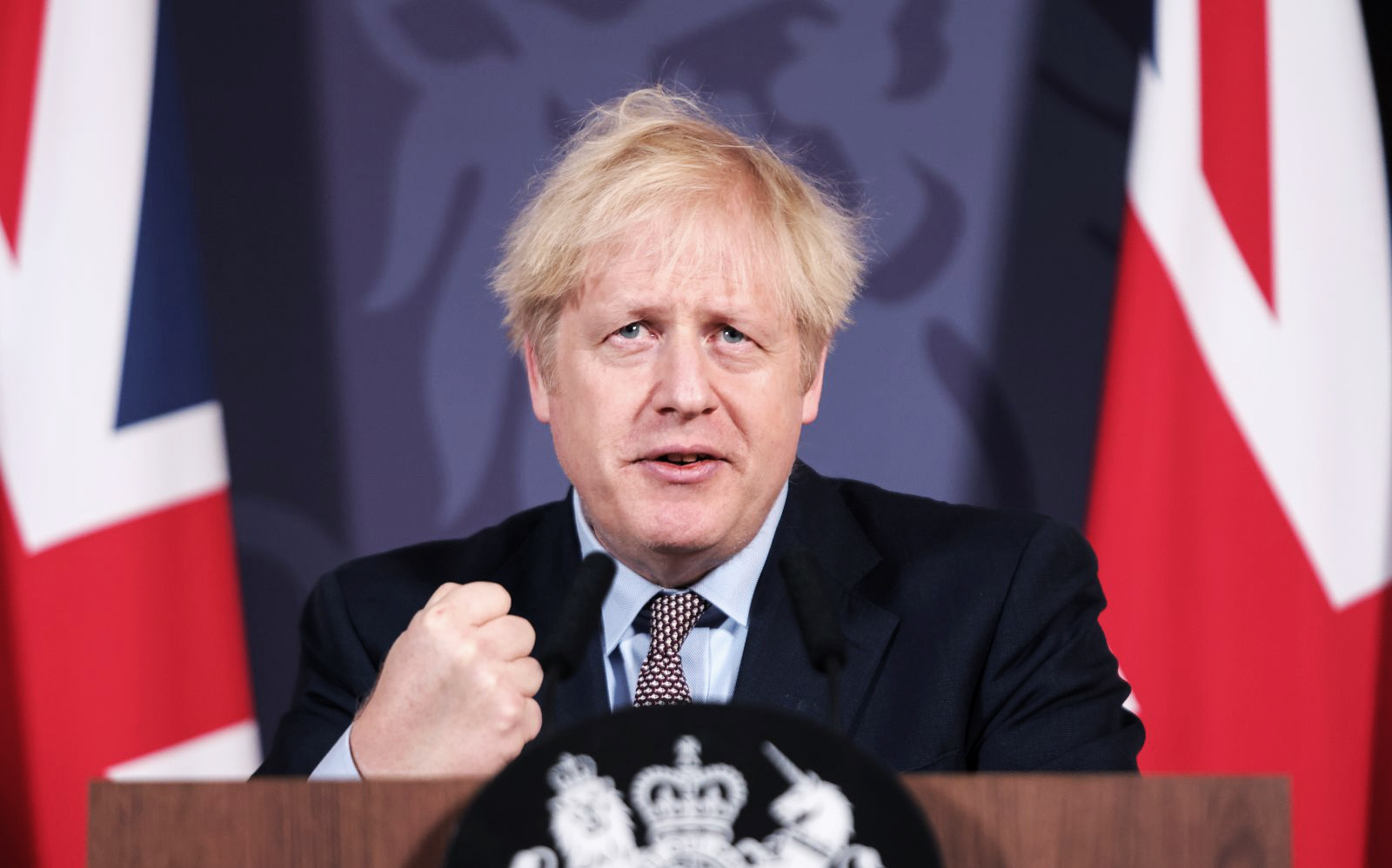 epa08902825 A handout photo made available by No10 Downing Street showing British Prime Minister Boris Johnson during press conference after a Brexit deal, from the Cabinet room, in London, Britain, 24 December 2020. A historic deal on the UK's future trading and security relationship with the European Union has been agreed upon 24 December 2020, a week before the end of the Brexit transition period.  EPA/Pippa Fowles / No10 Downing Street HANDOUT The Image can not be altered in any form. HANDOUT EDITORIAL USE ONLY/NO SALES