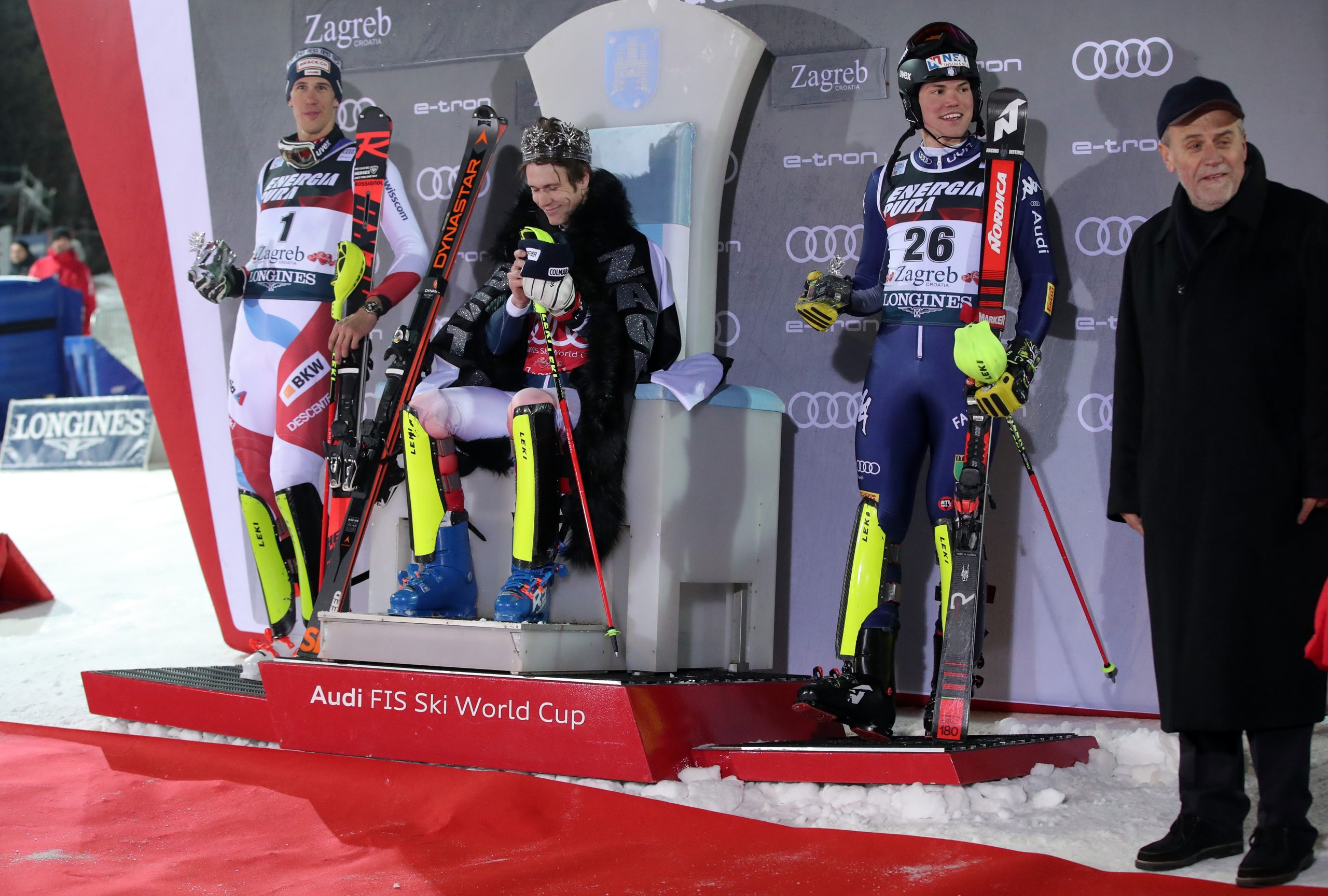 05.01.2020., Zagreb, Sljeme - Druga voznja muskog slaloma Audi FIS Svjetskog skijaskog kupa Snow Queen Trophy. NOEL Clement  Photo: Goran Stanzl/PIXSELL
