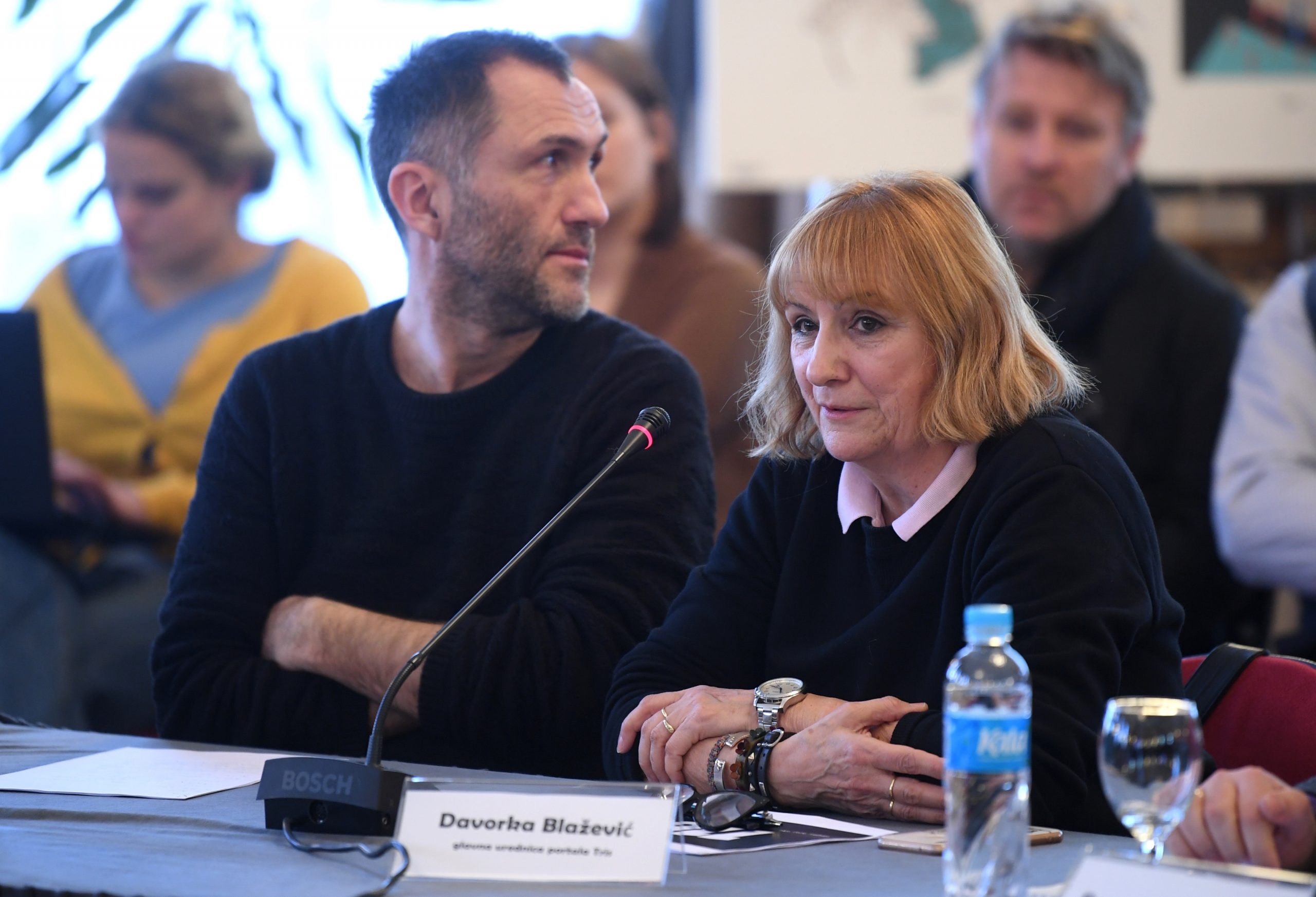Zagreb: Održan okrugli stol Novinarstvo pred sudom 06.02.2019., Zagreb - Hrvatsko novinarsko drustvo organiziralo je okrugli stol Novinarstvo pred sudom, na kojemu su govorili o problemu golemog broja gradjanskih i kaznenih predmeta koji se pokrecu ili vode protiv novinara i medija te o zloupotrebi prava na zastitu casti i ugleda. Davorka Blazevic, Vladimir Matijanic
Photo: Marko Lukunic/PIXSELL