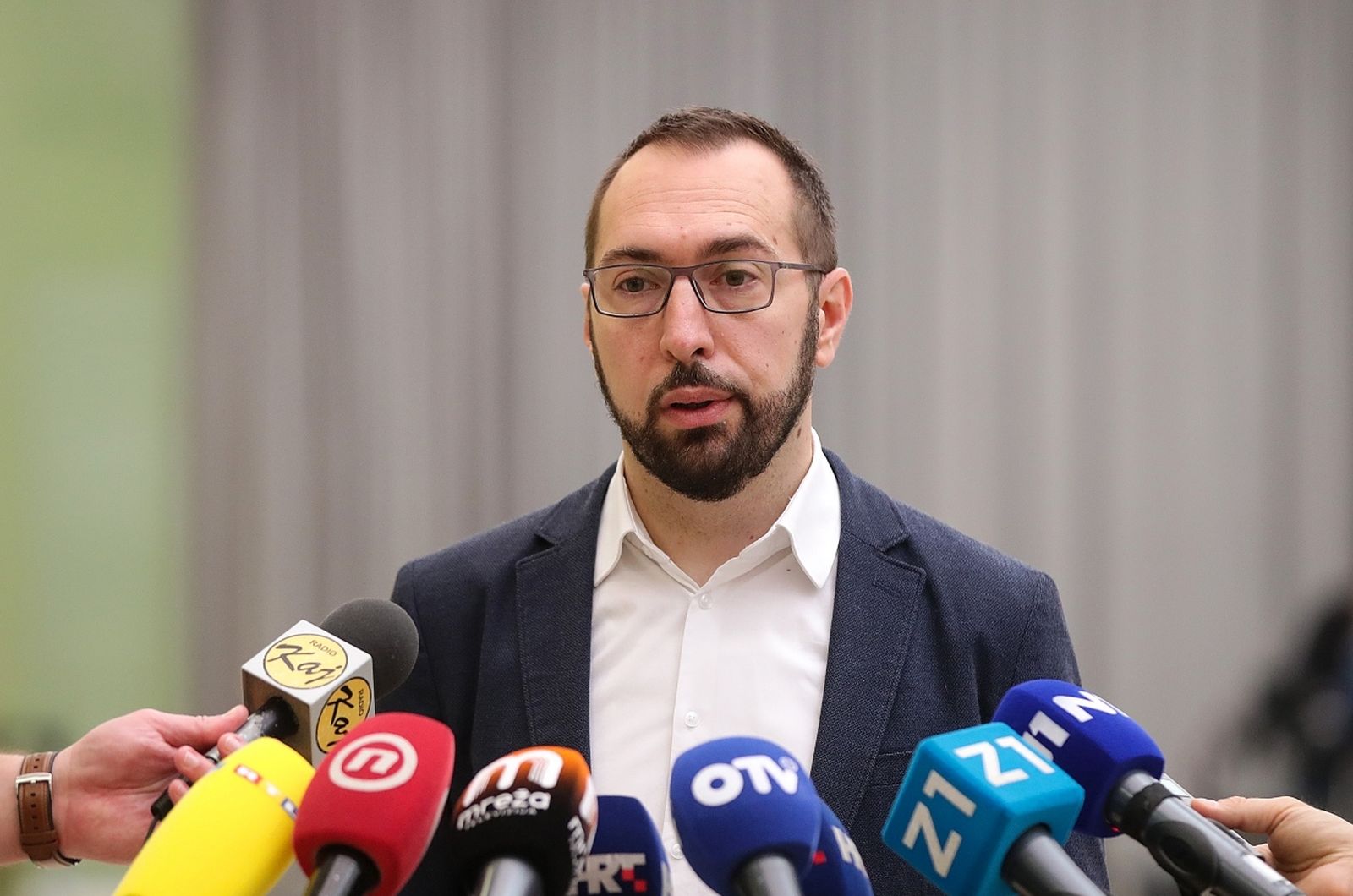 8.12.2020., Zagreb - Tomislav Tomasevic odrzao je konferenciju za medije za vrijeme trajanja sjednice Gradske skupstine. 
Photo: Goran Stanzl/PIXSELL