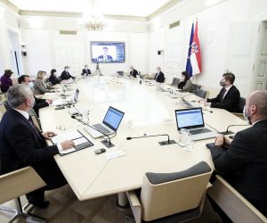 09.12.2020., Zagreb - 28. sjednica Vlade Republike Hrvatske.
Predsjednik Vlade Andrej Plenkovic koji je pozitivan na koronavirus danasnju sjednicu pratio je putem video veze. 
Photo: Goran Stanzl/PIXSELL