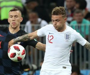 11.07.2018., stadion Luznjiki, Moskva, Rusija - Svjetsko nogometno prvenstvo 2018., polufinale, Hrvatska - Engleska. Ivan Perisic, Kieran Trippier. Photo: Igor Kralj/PIXSELL