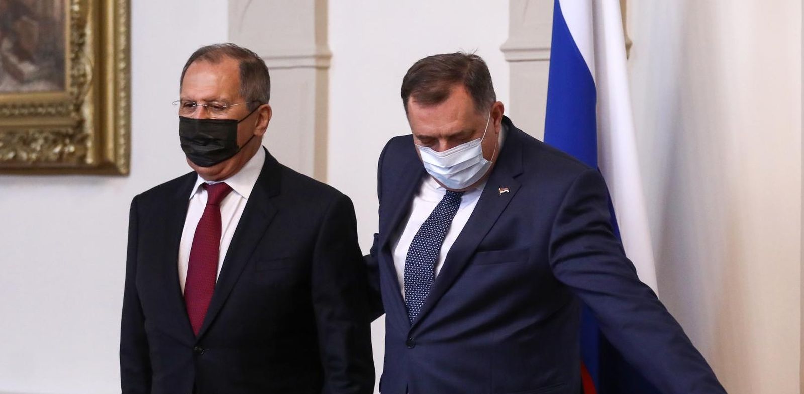 15.12.2020., Sarajevo, Bosna i Hercegovina  - Predsjedavajuci Predsjednistva BiH Milorad Dodik sastao se sa ministrom vanjskih poslova Ruske Federacije Sergejom Lavrovom. Clanovi predsjednistva BiH Sefik Dzaferovic i Zeljko Komsic odbili su doci na sastanak.
Photo: Armin Durgut/PIXSELL