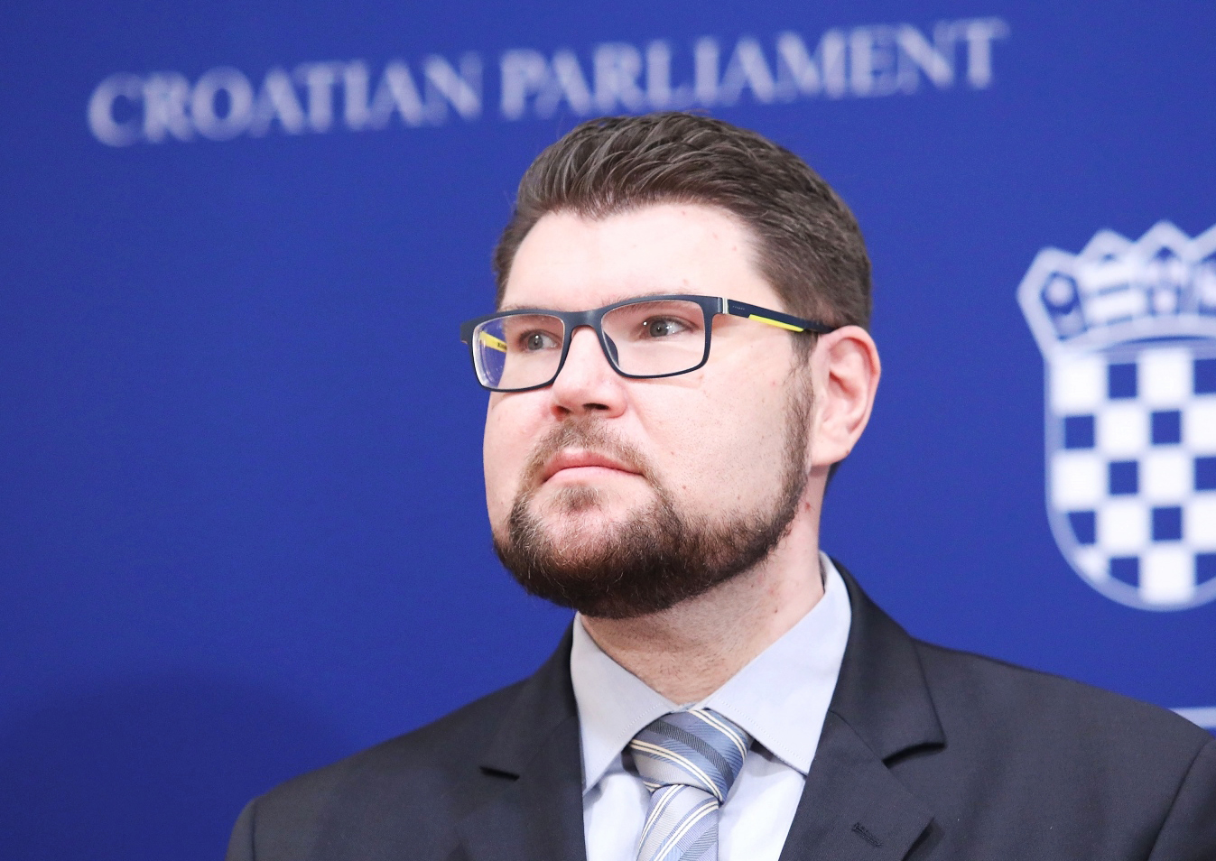 17.11.2020., Zagreb - Na konferenciji za medije kluba zastupnika SDP-a odrzanoj u Saboru o temi: "Moratorij na kredite" govorili su zastupnici Pedja Grbin i Boris Lalovac. 
Photo: Patrik Macek/PIXSELL