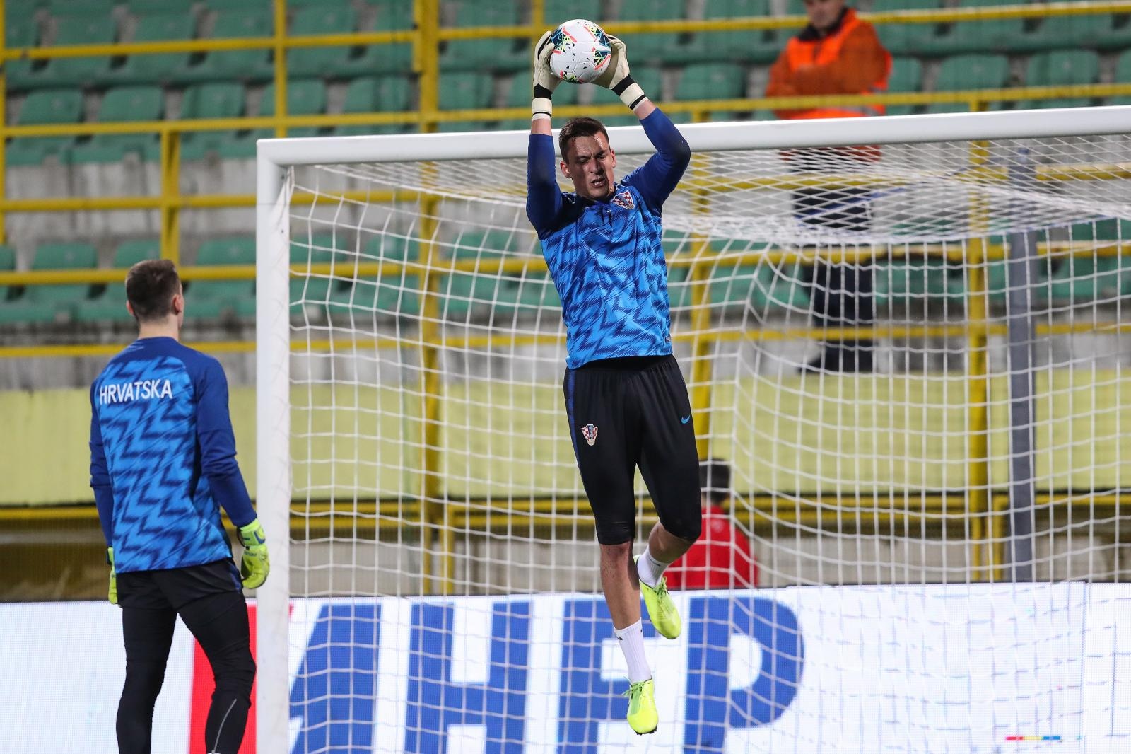 19.11.2019., Stadion Aldo Drosina, Pula - Zagrijavanje igraca uoci prijateljske nogometne utakmice, Hrvatska - Gruzija. Lovre Kalinic. 
Photo: Luka Stanzl/PIXSELL