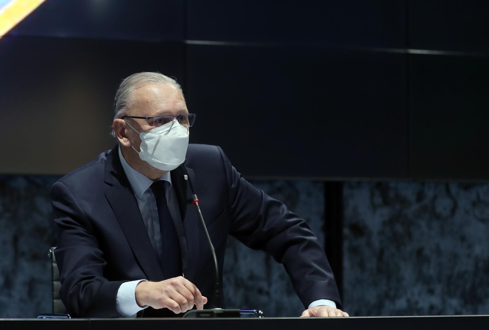 21.12.2020., Zagreb - Konferencija za medije Stozera civilne zastite Republike Hrvatske odrzana u glavnoj dvorani Kongresnog centra Nacionalne i sveucilisne knjiznice. Photo: Zeljko Lukunic/PIXSELL