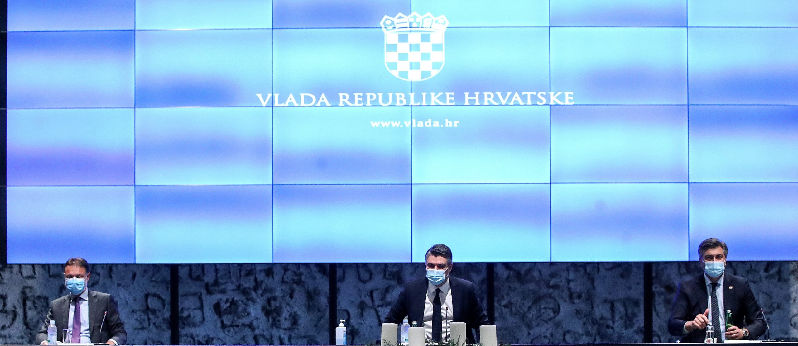 21.12.2020.,  Zagreb - Predsjednik RH Zoran Milanovic, predsjednik Vlade RH Andrej Plenkovic, predsjednik Sabora Gordan Jandrokovic, ministar financija Zdravko Maric i ministrica Turizma i sporta Nikolina Brnjac primili su hrvatske rukometasice, nakon sto su ostvarile povijesni uspjeh osvajanjem broncane medalje na Europskom prvenstvu.
Photo: Igor Kralj/PIXSELL
