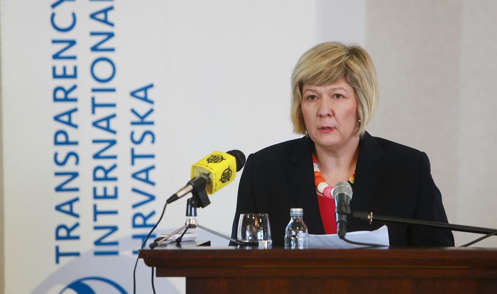 27.01.2016., Zagreb - hotel Westin, Transparency International Hrvatska (TIH) na konferenciji za novinare predstavlja Indeks percepcije korupcije 2015. Davorka Budimir. 
Photo: Dalibor Urukalovic/PIXSELL