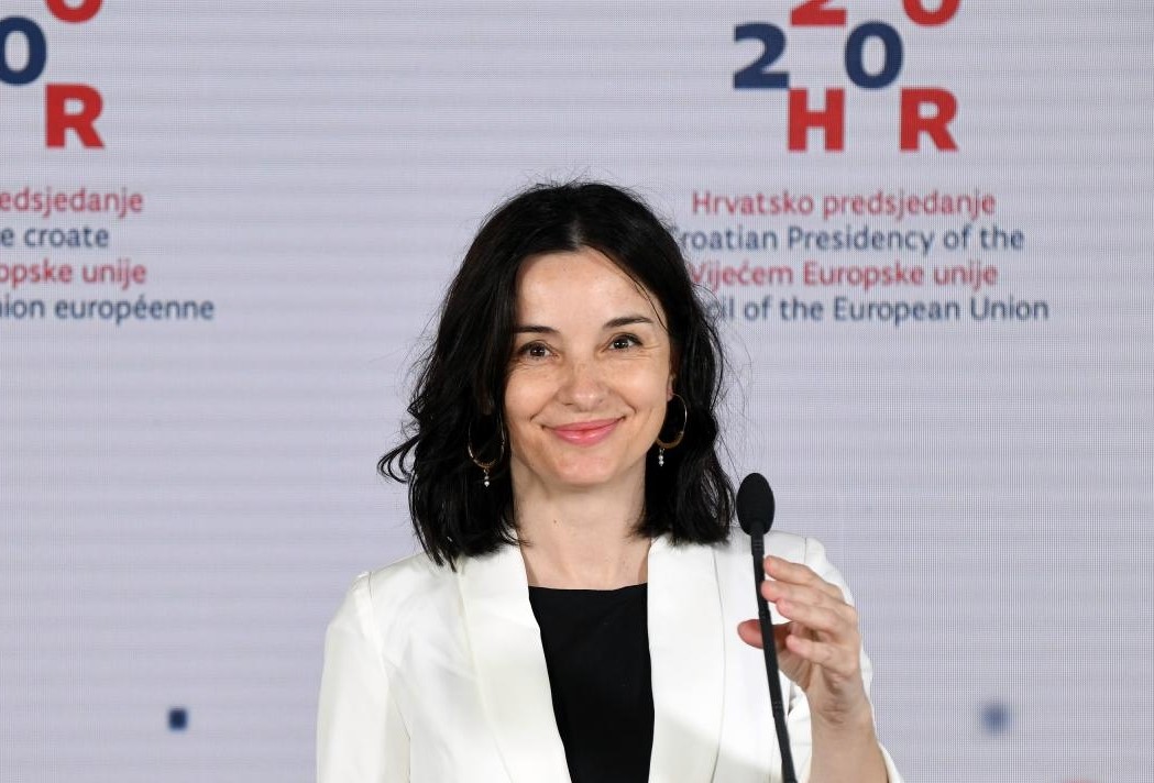 29.06.2020., Zagreb - Konferencija za medije uoci video konferencije ministara poljoprivrede i ribarstva EU. Na konferenciji za medije su govorila je ministrica poljoprivrede HR Marija Vuckovic. Photo: Josip Regovic/PIXSELL/EU2020HR