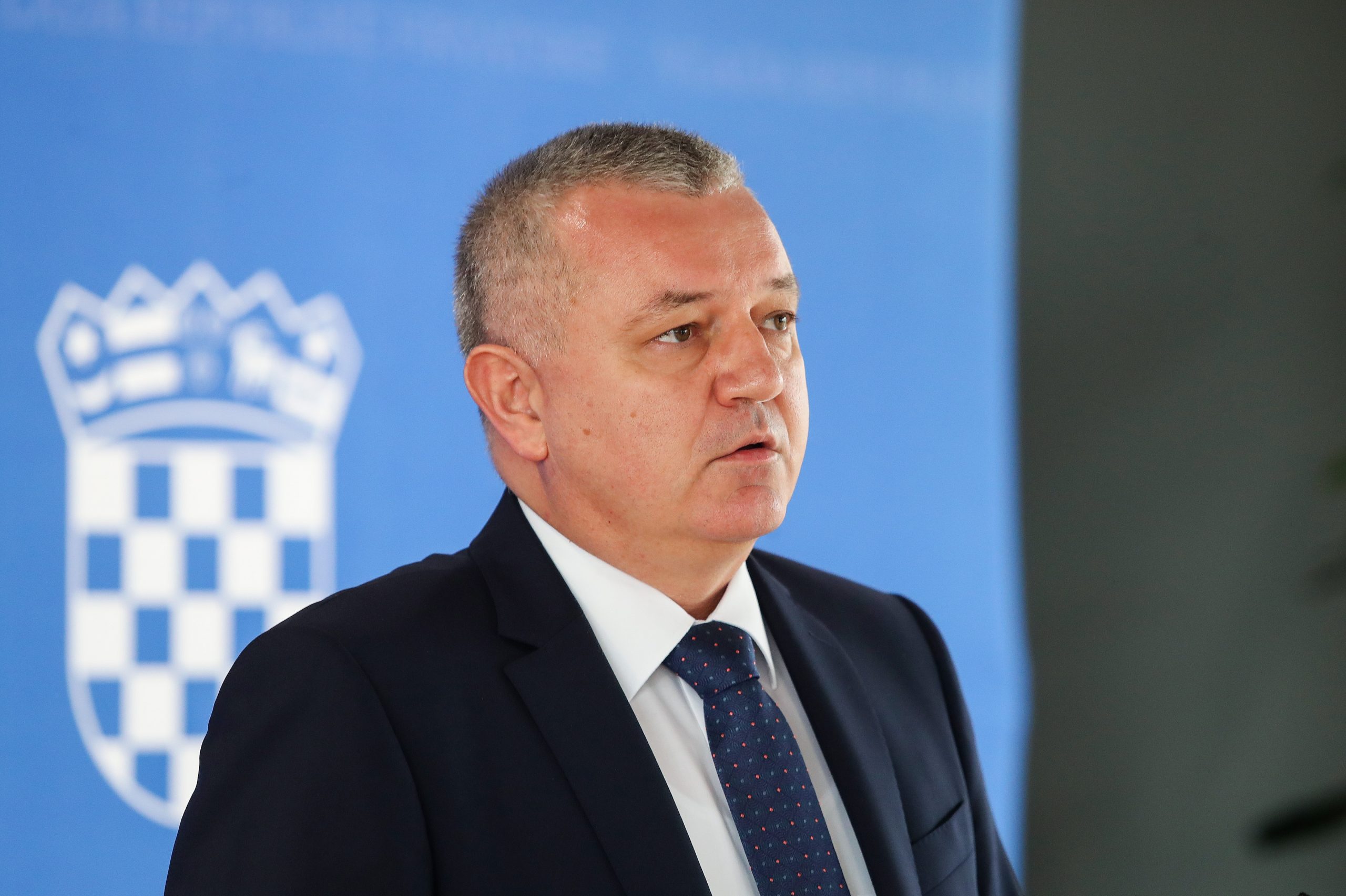 29.10.2020., Zagreb - Odrzana 17. sjednica Vlade Republike Hrvatske u Nacionalnoj i sveucilisnoj knjiznici. Darko Horvat dao izjavu za medije. 
Photo: Luka Stanzl/PIXSELL