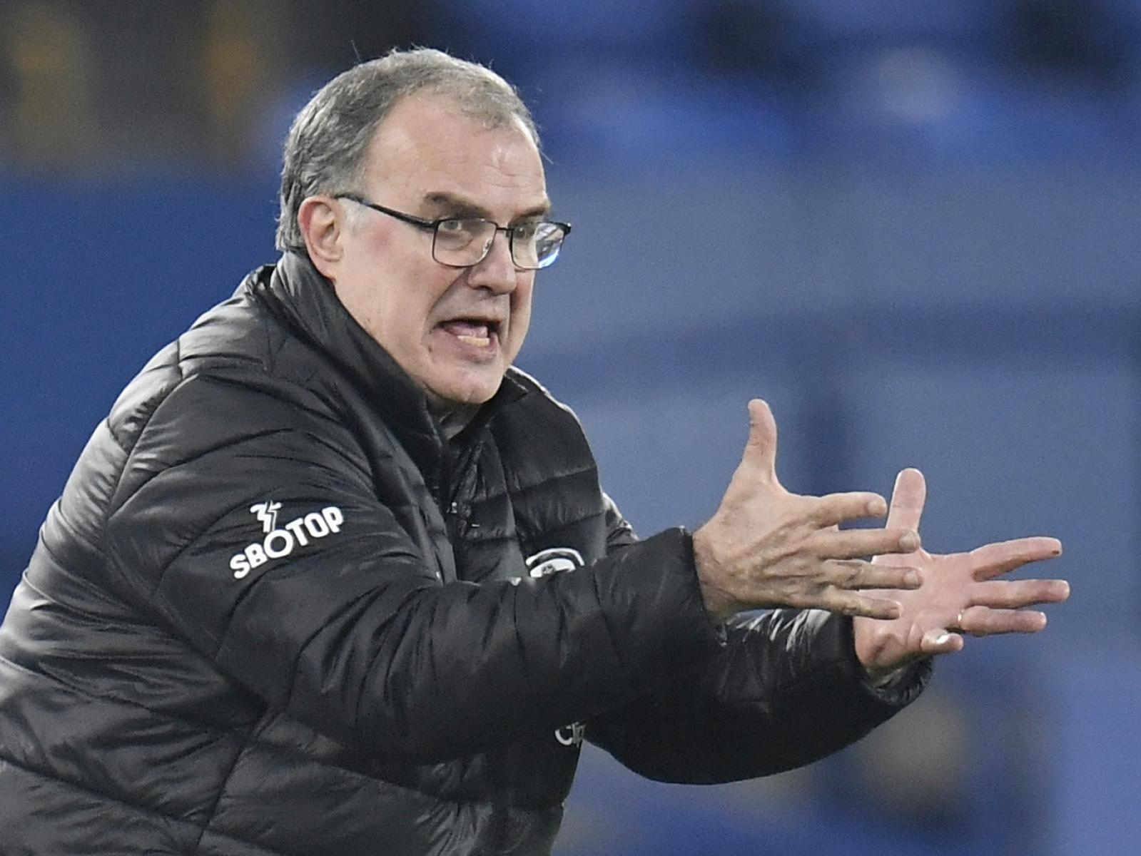 Premier League - Everton v Leeds United Soccer Football - Premier League - Everton v Leeds United - Goodison Park, Liverpool, Britain - November 28, 2020 Leeds United manager Marcelo Bielsa Pool via REUTERS/Peter Powell EDITORIAL USE ONLY. No use with unauthorized audio, video, data, fixture lists, club/league logos or 'live' services. Online in-match use limited to 75 images, no video emulation. No use in betting, games or single club /league/player publications.  Please contact your account representative for further details. PETER POWELL