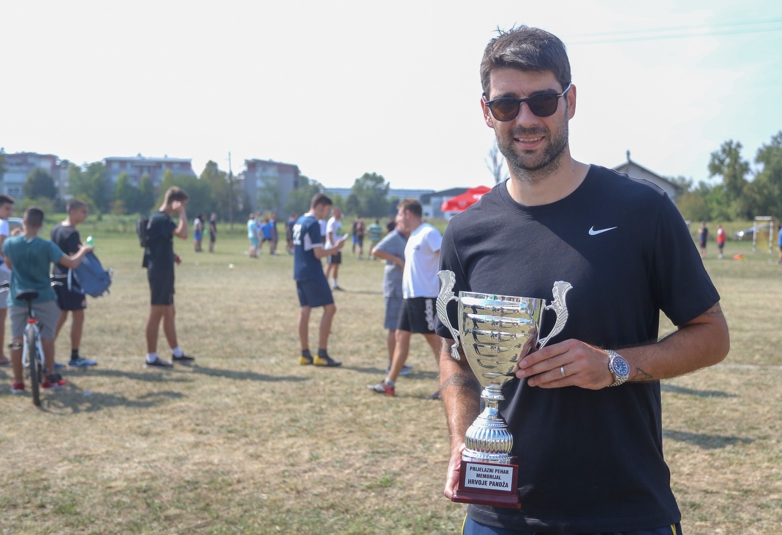 01.09.2019., Zagreb - Memorijalni nogometni turnir "Hrvoje Pandza" na igralistu OS Otok. Vedran Corluka.
Photo: Matija Habljak / PIXSELL