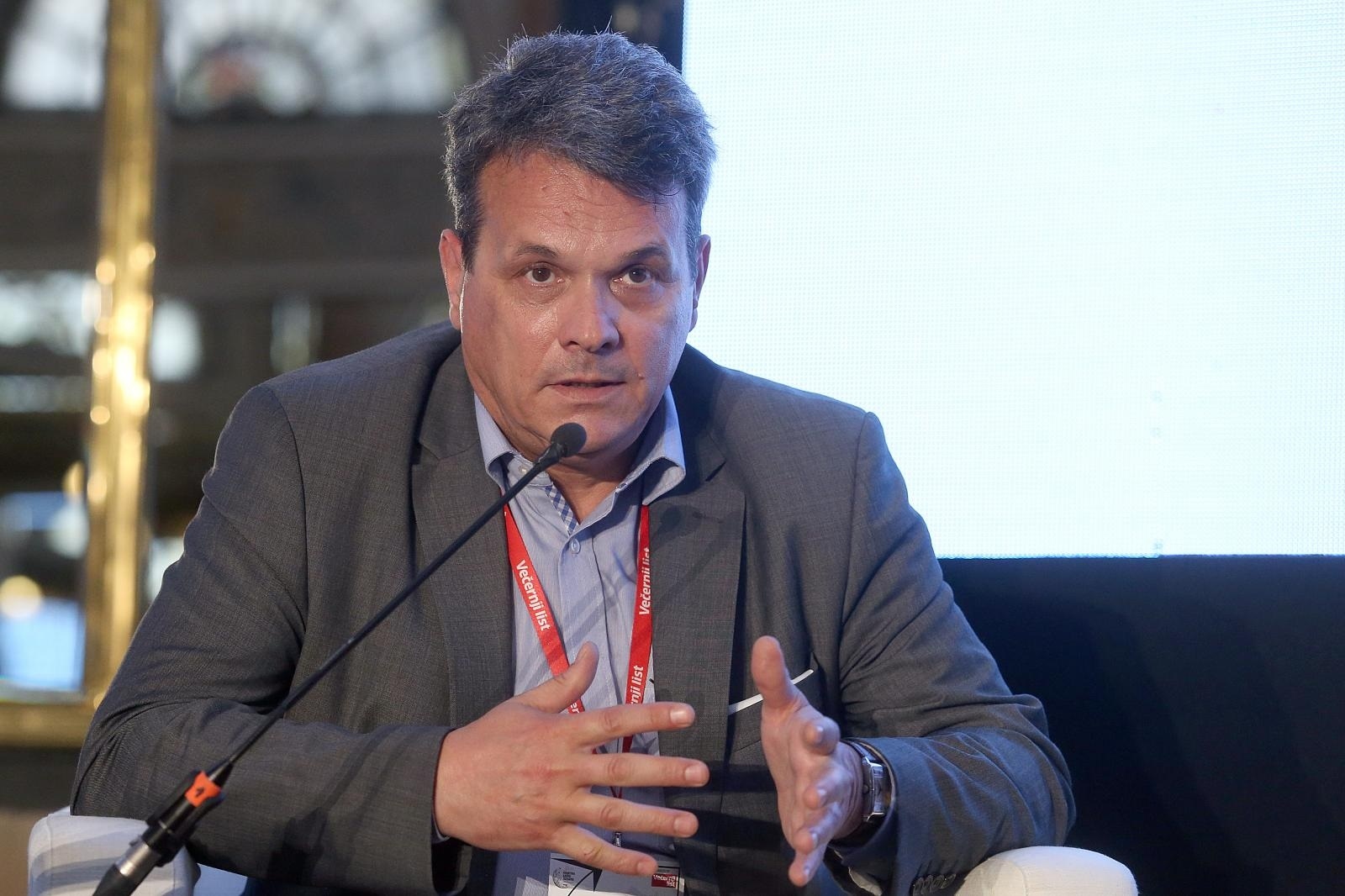 04.05.2017., Zagreb - Konferencija Hrvatska kakvu trebamo - Obrazovanje, znanost i digitalna buducnost u organizaciji Vecernjeg lista odrzana je u hotelu Esplanade. Panel diskusija: Digitalna transformacija i trziste rada. Pero Lucin. 
Photo: Goran Stanzl/PIXSELL