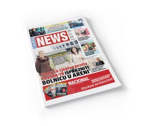 Magazine cover cut out on white Mockup