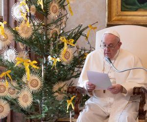 epa08911017 A handout picture provided by the Vatican Media shows Pope Francis during his weekly general audience held inside the Library of the Apostolic Palace, in Vatican City, 30 December 2020.  EPA/VATICAN MEDIA HANDOUT  HANDOUT EDITORIAL USE ONLY/NO SALES