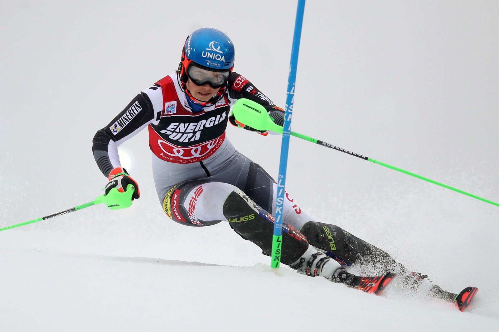 Zagreb, 3.1.2021.- Prva vonja enskog slaloma Audi FIS Svjetskog skijakog kupa "Snow Queen Trophy" 2021 na zagrebaèkom Sljemenu. Na slici Petra Vlhova (Slovaèka). 
foto HINA/ Damir SENÈAR/ ua