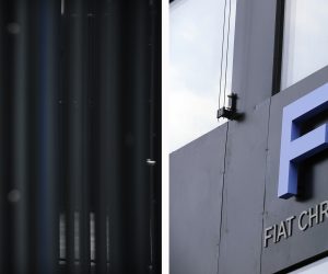 epa08918832 (FILE) - A view of signage at the PSA Group headquarters in Rueil-Malmaison, near Paris, France, 31 October 2019 (L) and signage of Italian-US car manufacturer FCA, Fiat Chrysler Automobiles, at an office building in Frankfurt am Main, Germany, 04 May 2018 (reissued 04 January 2021). Media reports on 04 January state SA Group  and FCA are on 04 May looking for approval from both companies' shareholders for their planned 52 billion USD merger deal. If approved, the deal would create world's 4th biggest car maker that the two plan to call  Stellantis.  EPA/JULIEN DE ROSA / MAURITZ ANTIN *** Local Caption *** 56457163